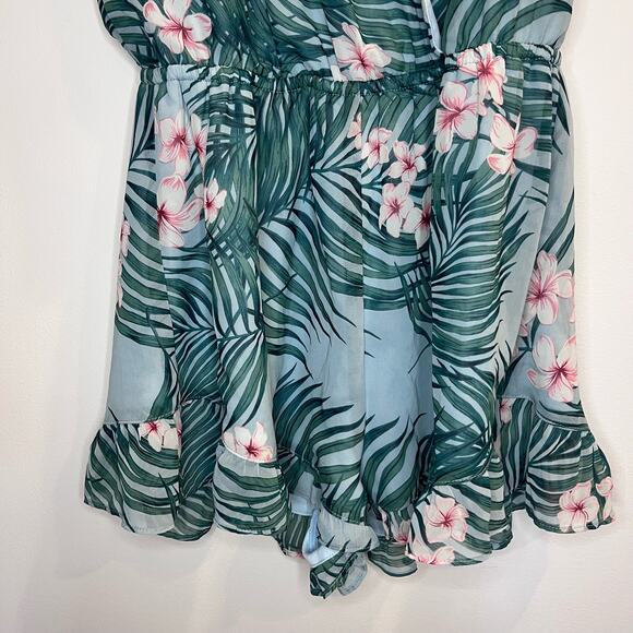 Show Me Your MuMu Riri Romper Hanalei Dream Ruffle Hem Crossover Top Size M - Picture 2 of 7
